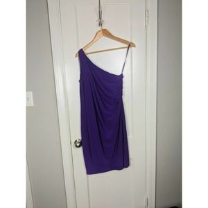 Lauren Ralph Lauren Purple Side Shoulder Dress